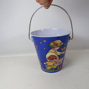 Mary Engelbreit metal bucket enamel printed 4.5" tall double sided Fall design